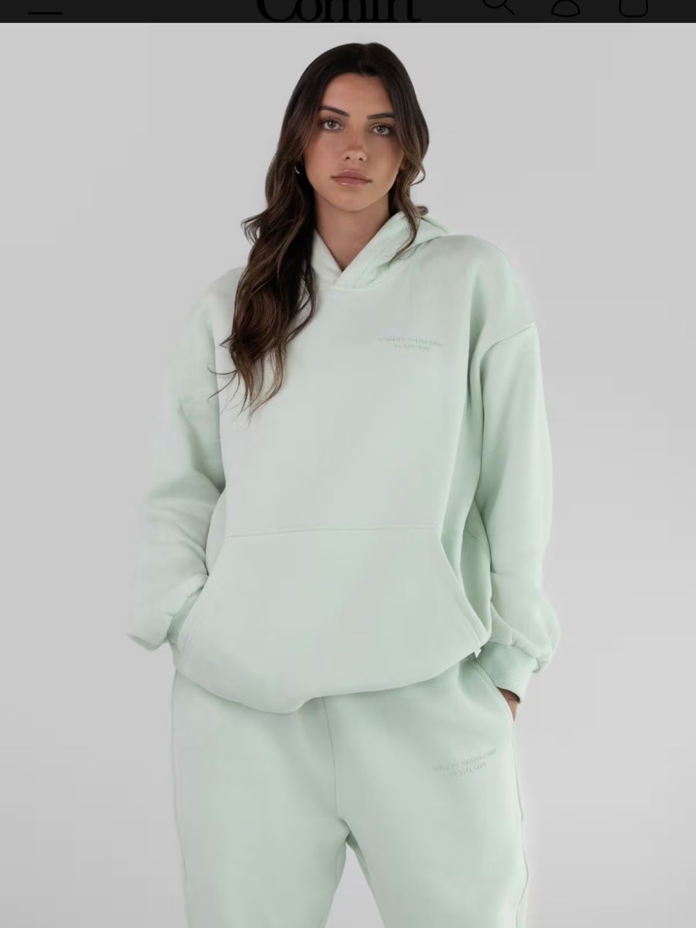 Pastel Green Women's Hoodie and Sweatpants Minimal NWT